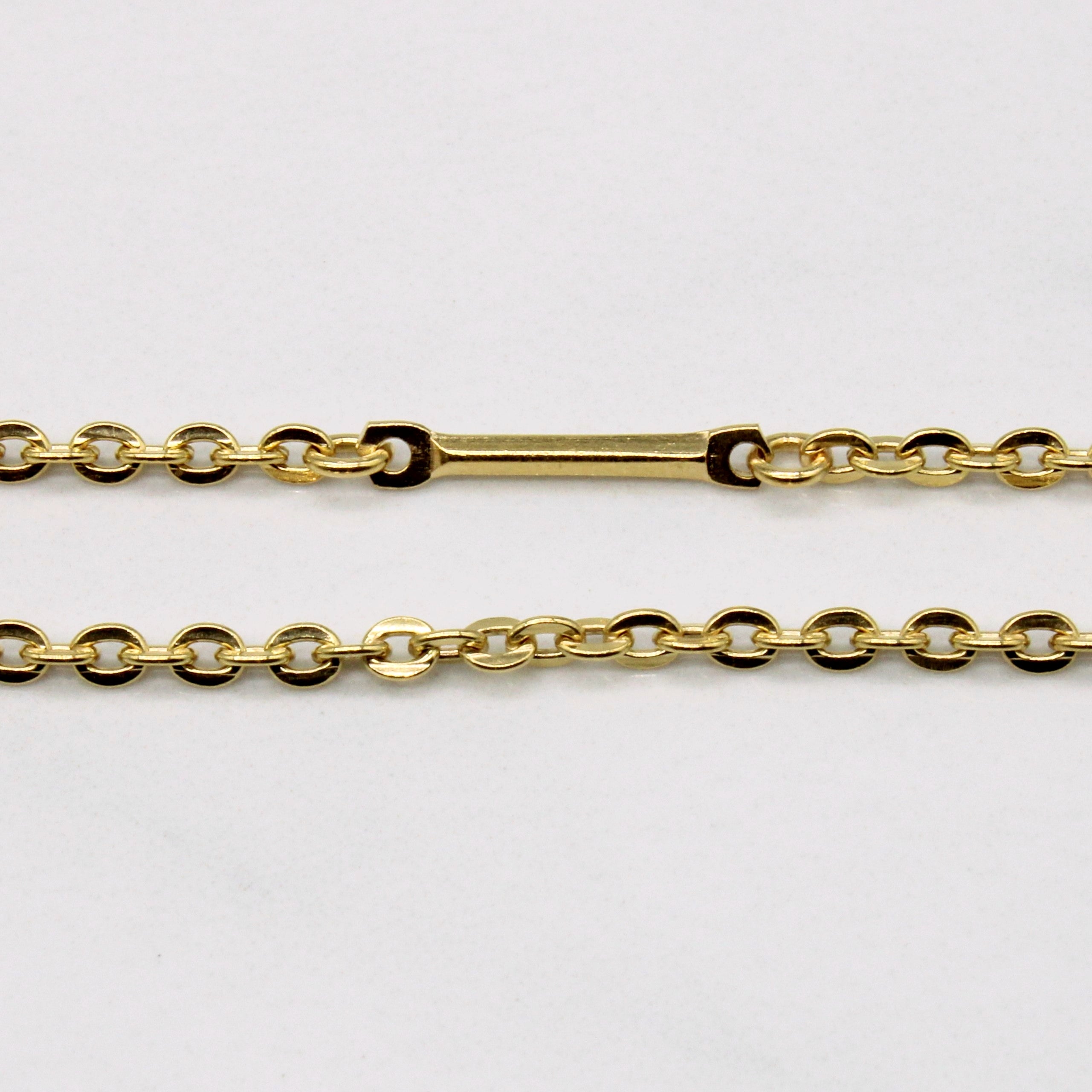 18k Yellow Gold Cable Bar Chain | 24" |