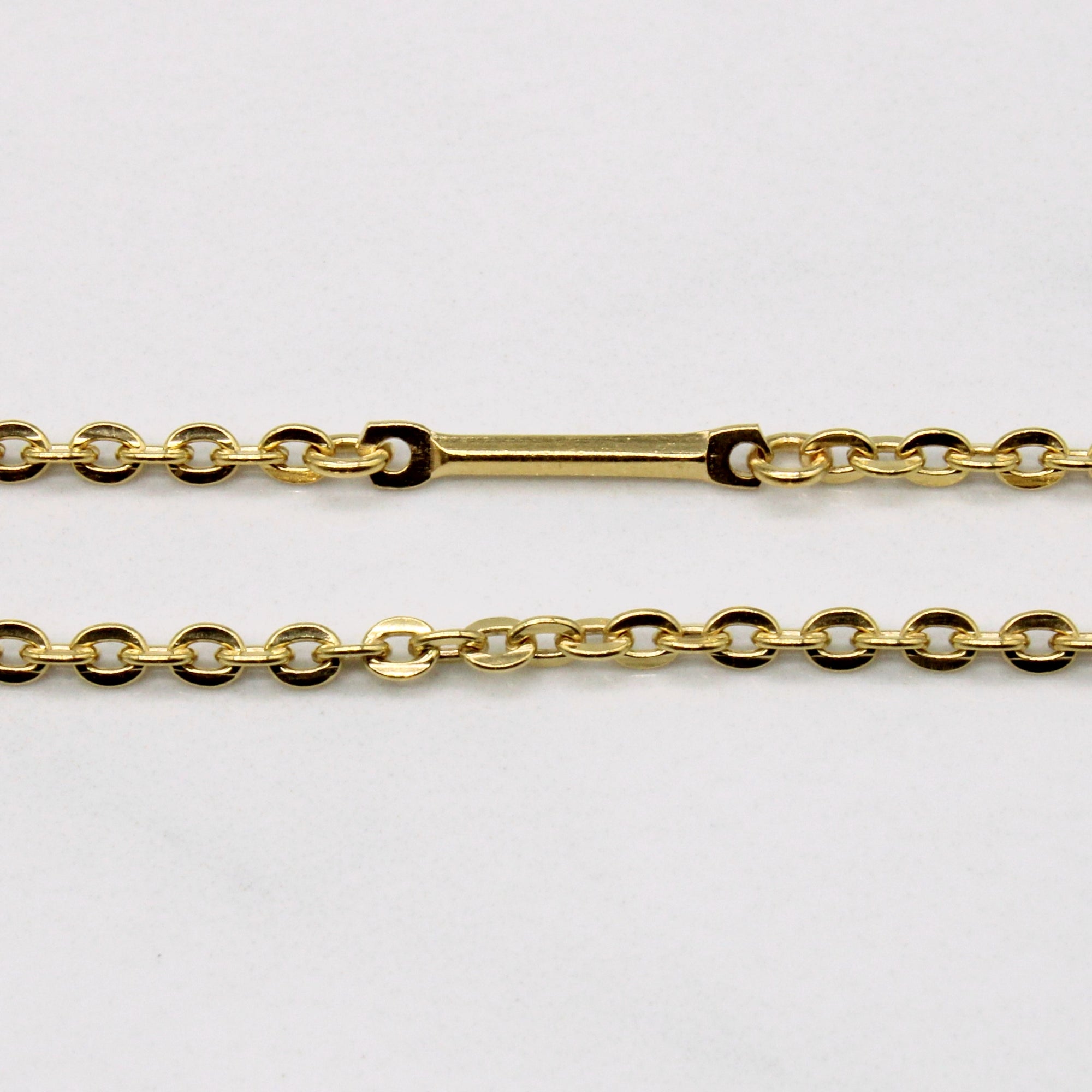 18k Yellow Gold Cable Bar Chain | 24