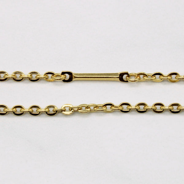 18k Yellow Gold Cable Bar Chain | 24