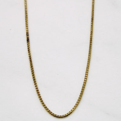 14k Yellow Gold Box Link Chain | 24