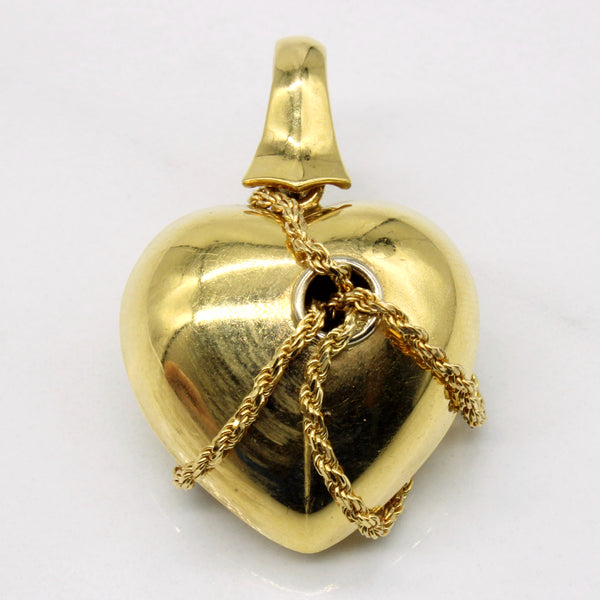 18k Yellow Gold Chained Heart Pendant