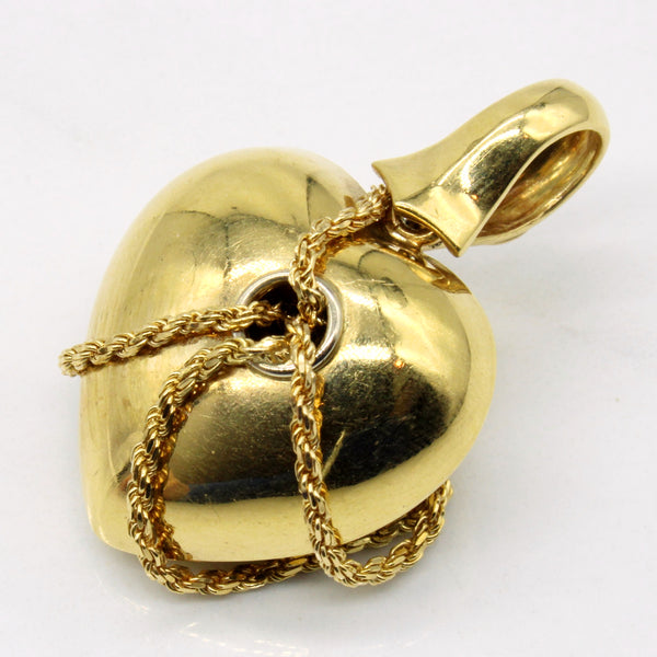 18k Yellow Gold Chained Heart Pendant