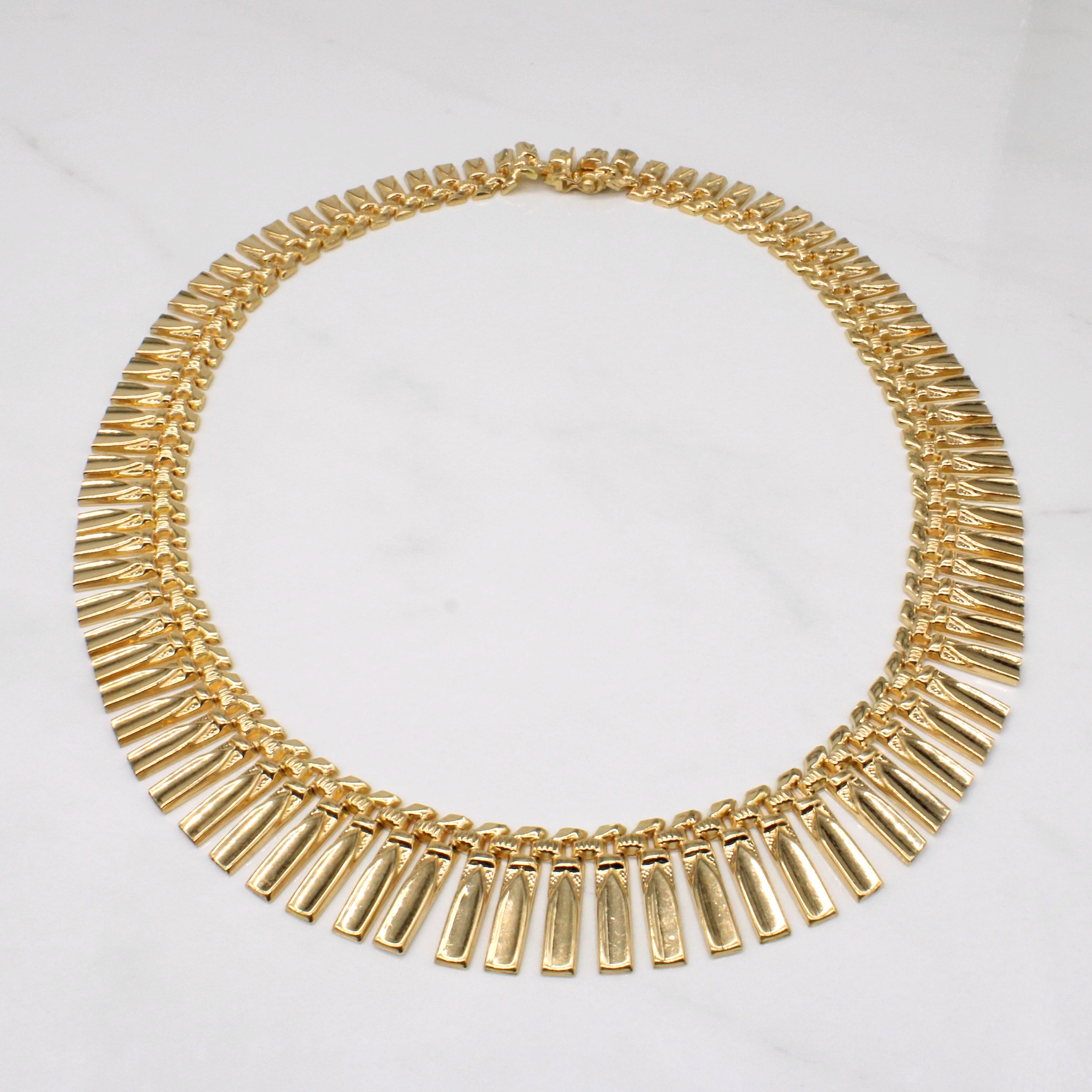 Vintage Italian 18k Yellow Gold Fringe Necklace | 16" |