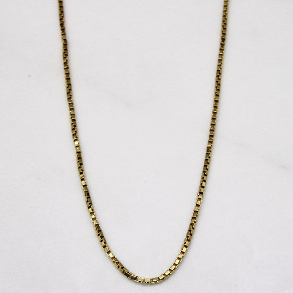 18k Yellow Gold Box Link Chain | 20