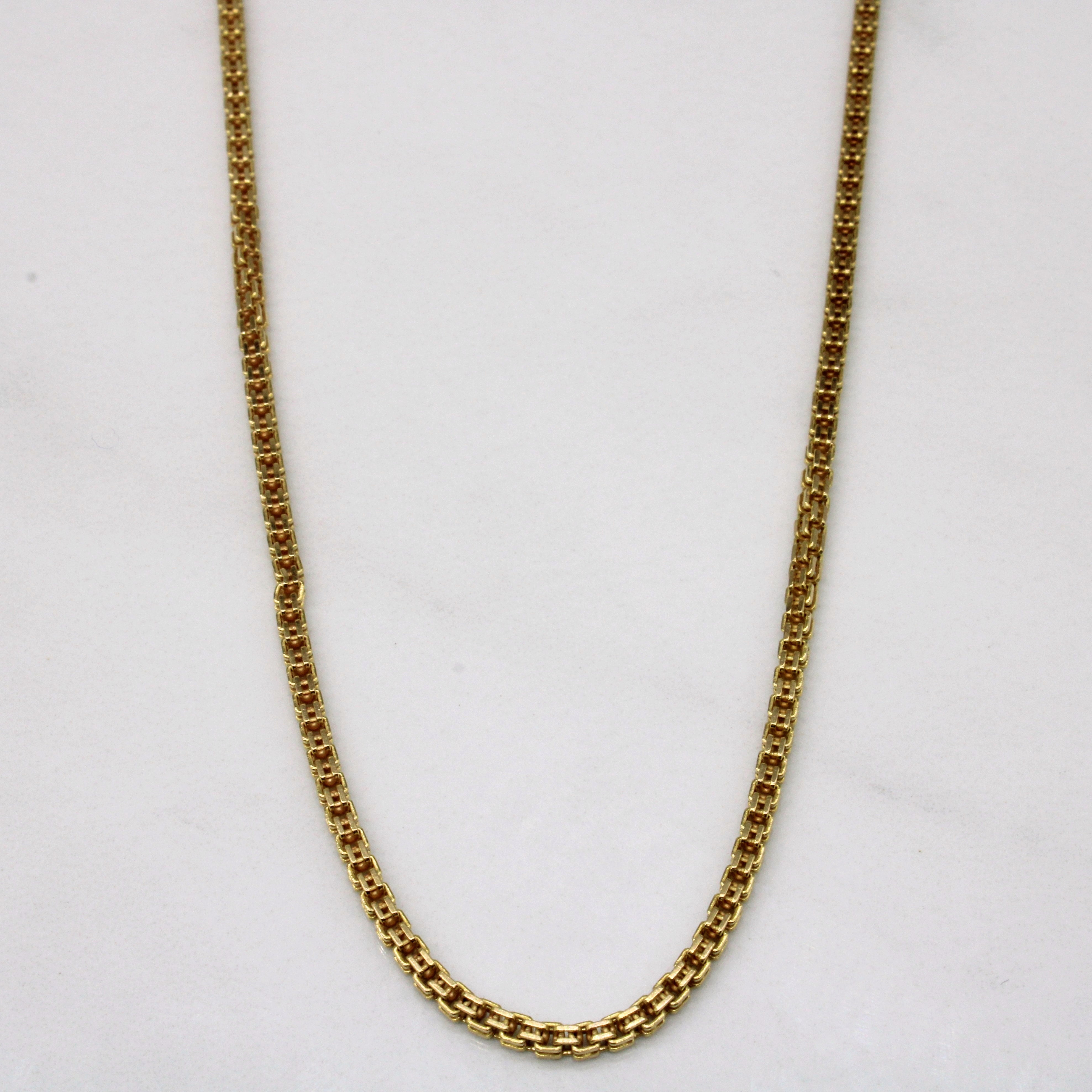 18k Yellow Gold Box Link Chain | 25" |