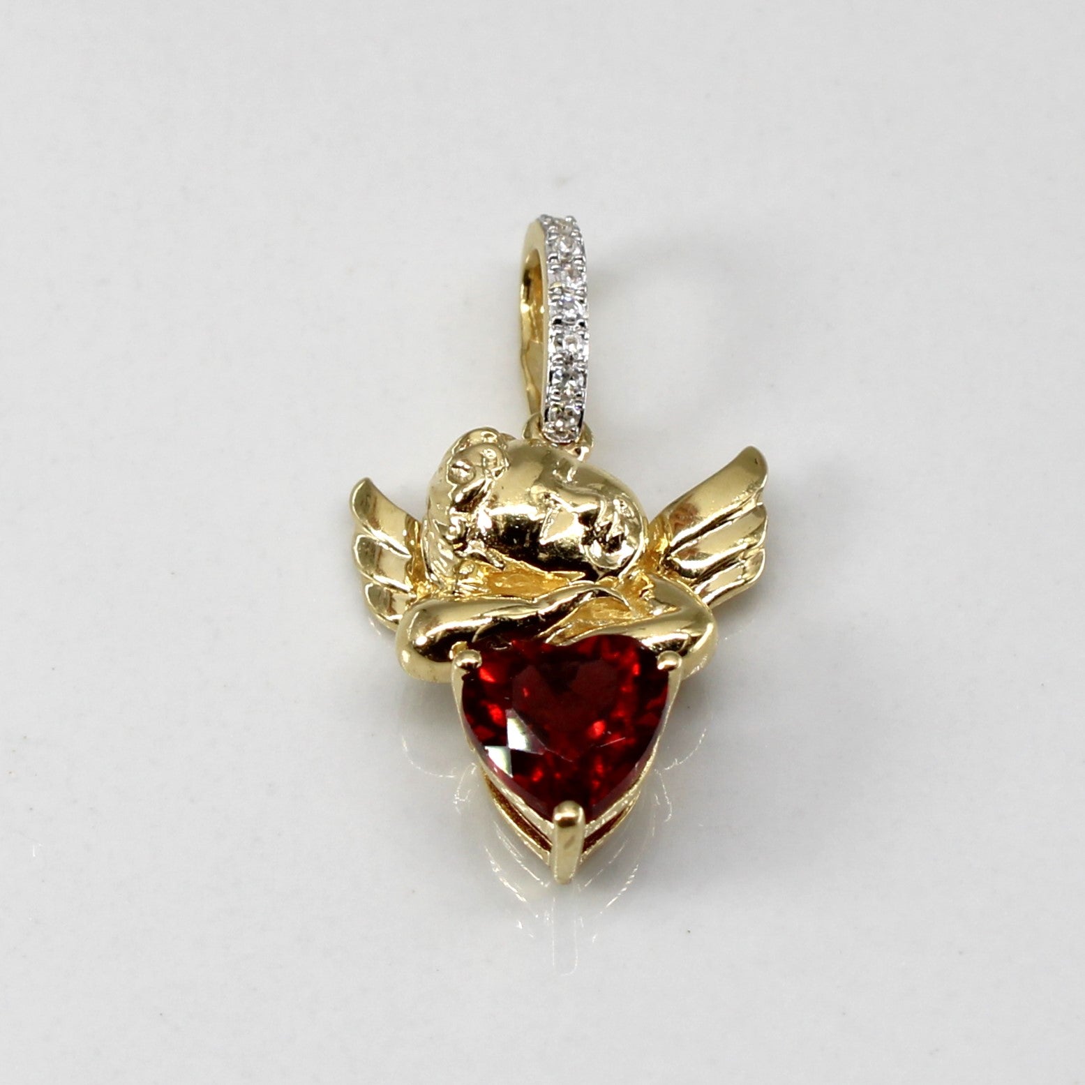Garnet & Diamond Angel Pendant | 1.50ct | 0.05ctw |