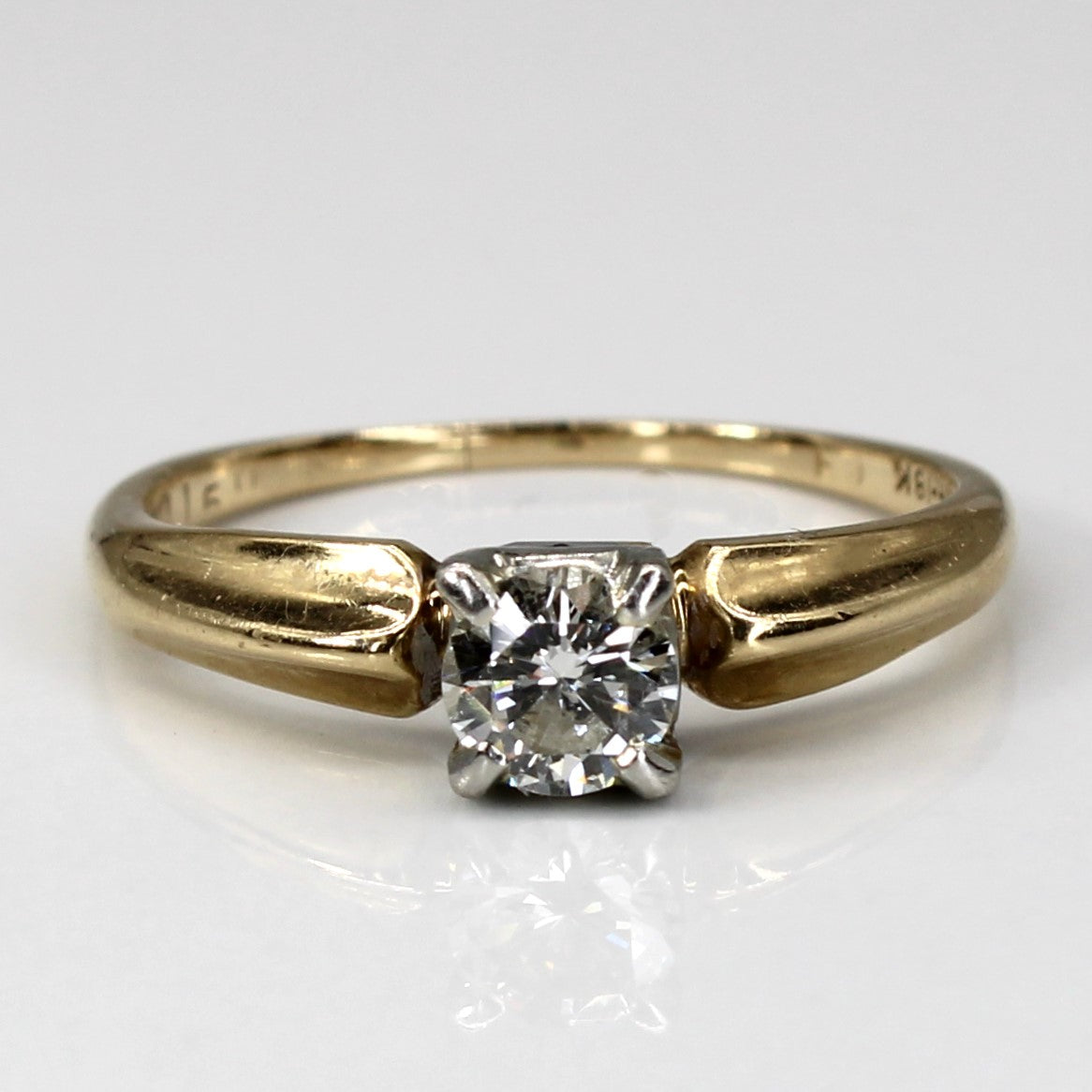 Solitaire Diamond Yellow Gold Ring | 0.42ct | SZ 7.5 |