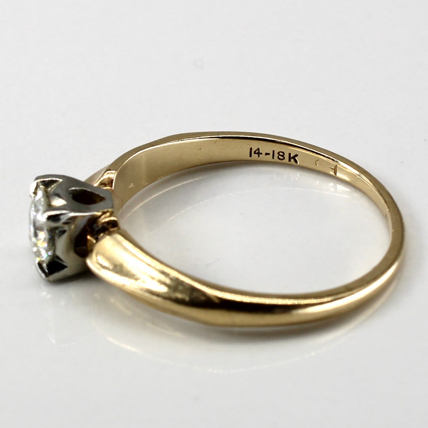 Solitaire Diamond Yellow Gold Ring | 0.42ct | SZ 7.5 |