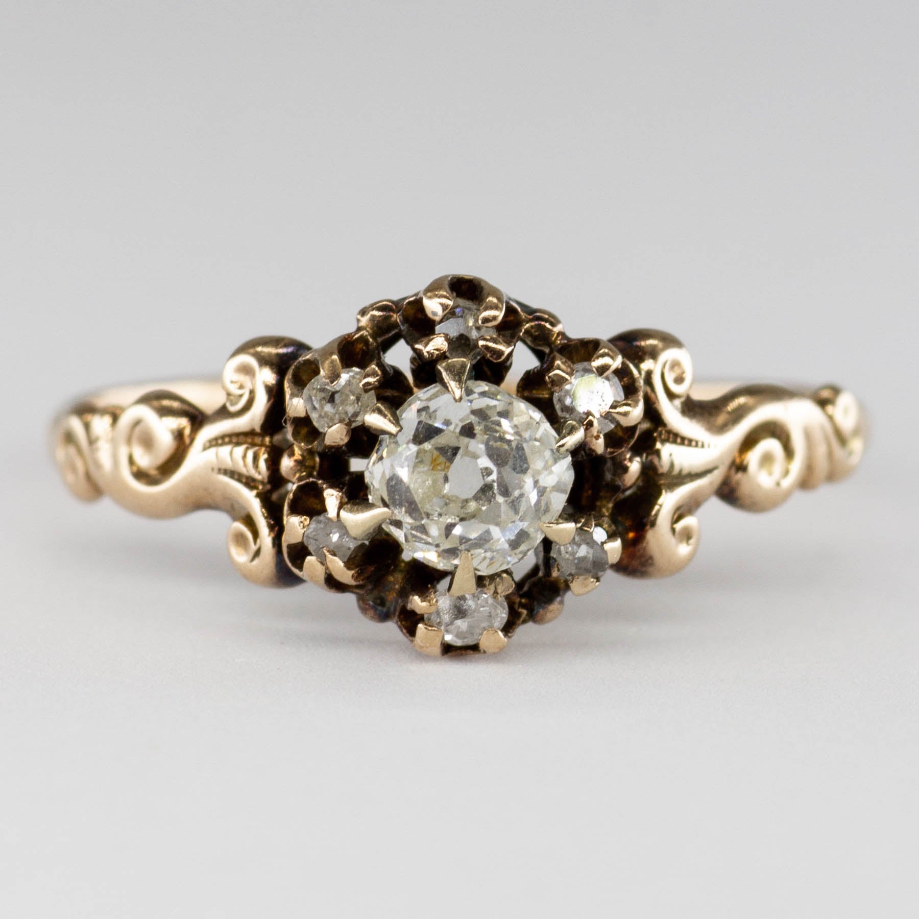 Bague victorienne sertie de diamants taille ancienne | 0,45 ct | Taille 7,5 