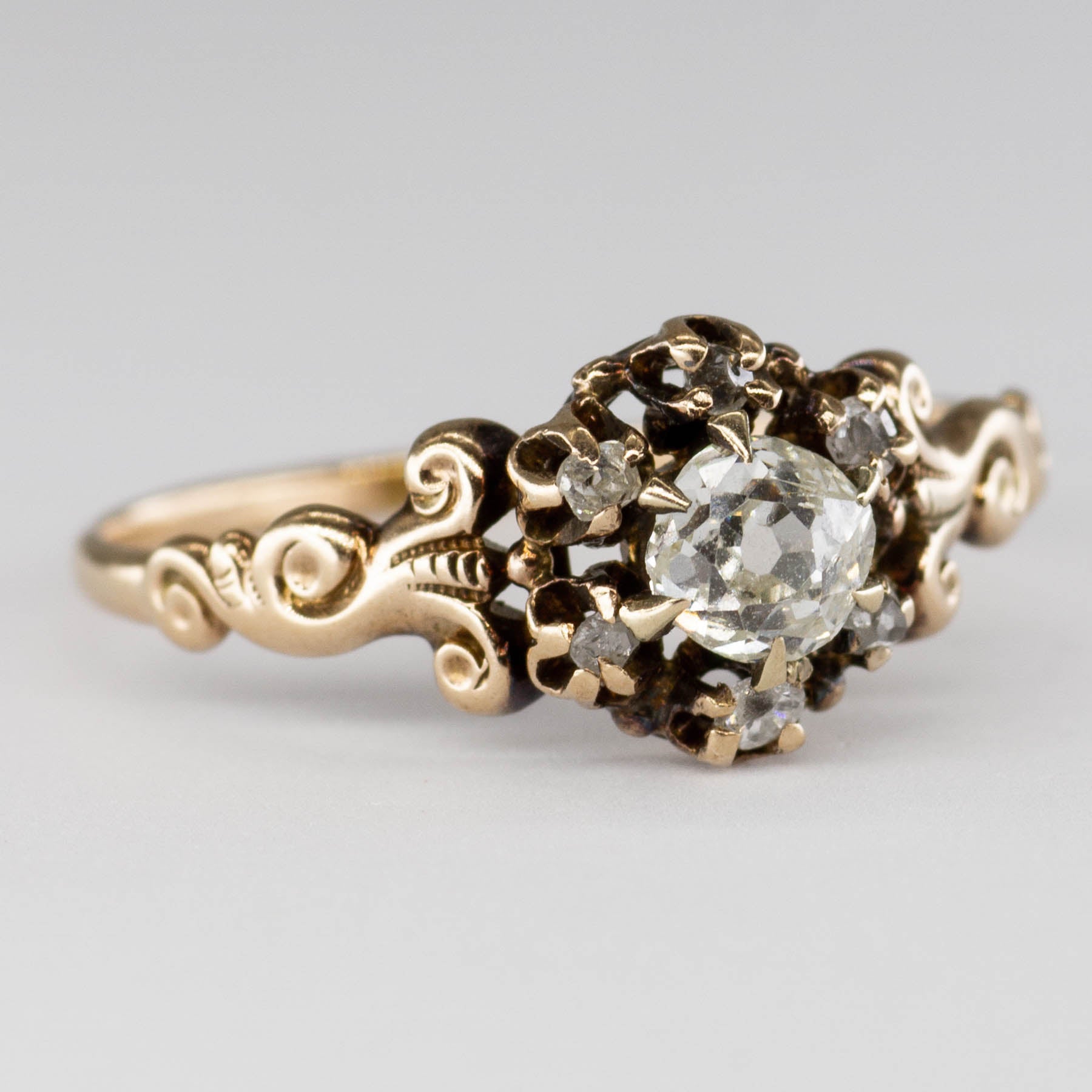 Bague victorienne sertie de diamants taille ancienne | 0,45 ct | Taille 7,5 
