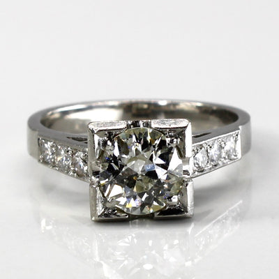 Vintage Platinum Diamond Ring | 1.28ctw VS2 G/H | SZ 6 |