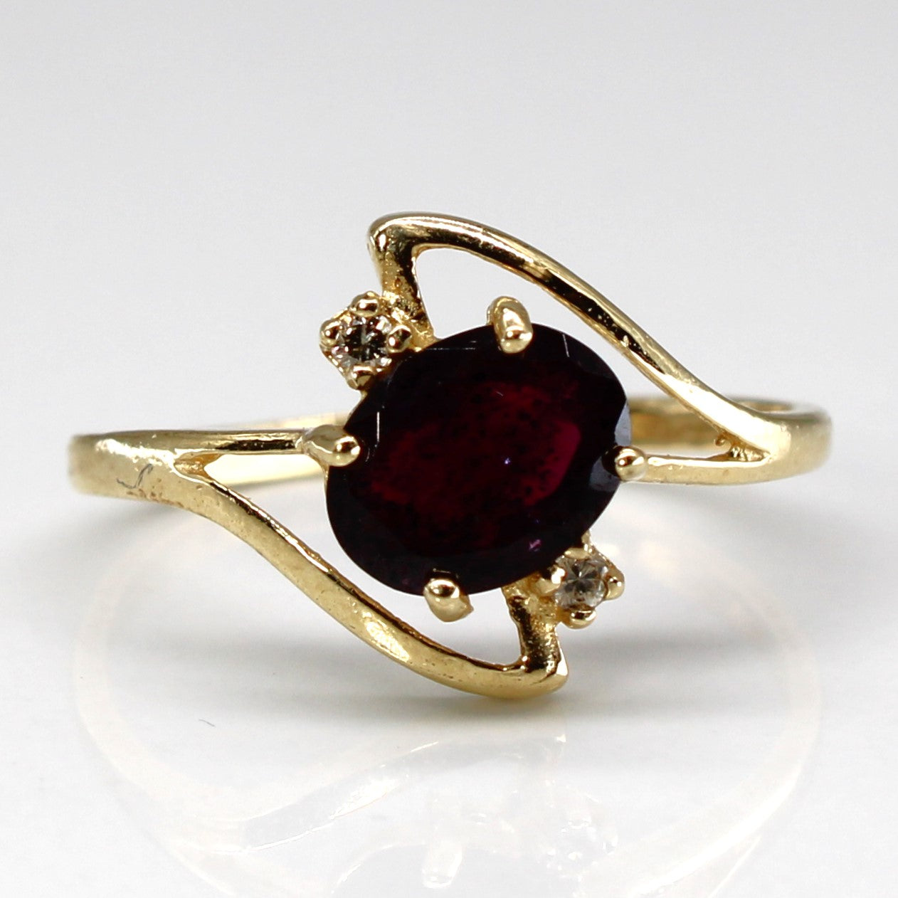 Garnet & Diamond Bypass Ring | 1.32ct | 0.04ctw | SZ 7.75 |