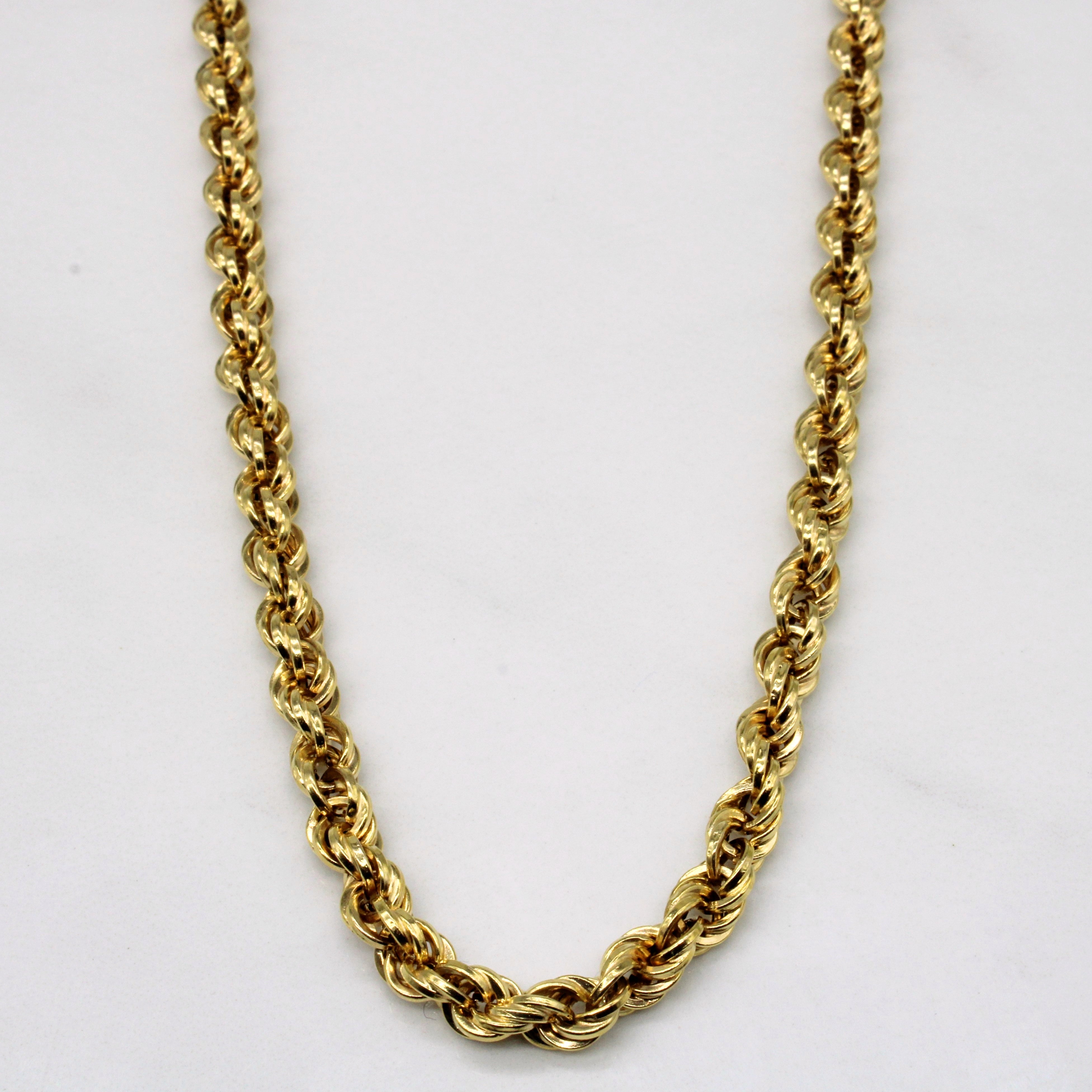 14k Yellow Gold Rope Chain | 31" |