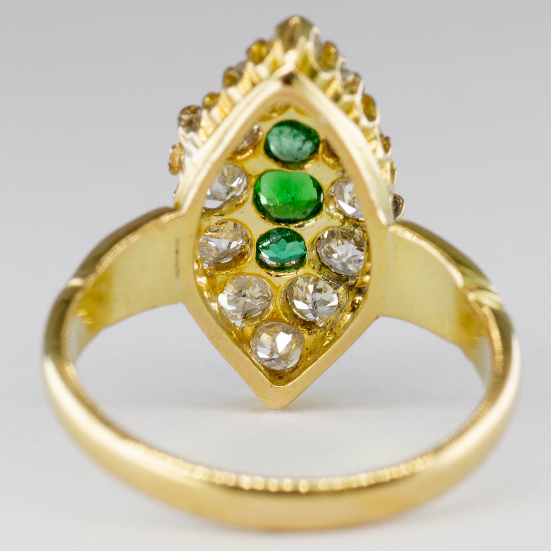 Victorian 1893 Antique Hallmarked Emerald and Diamond Ring  | 1.11ctw | SZ 6.5