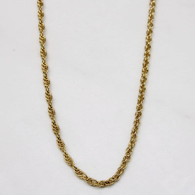 14k Yellow Gold Rope Chain | 20