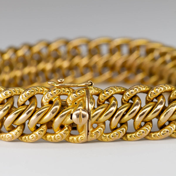 Vintage French Hallmarked 18k Gold Bracelet | 7