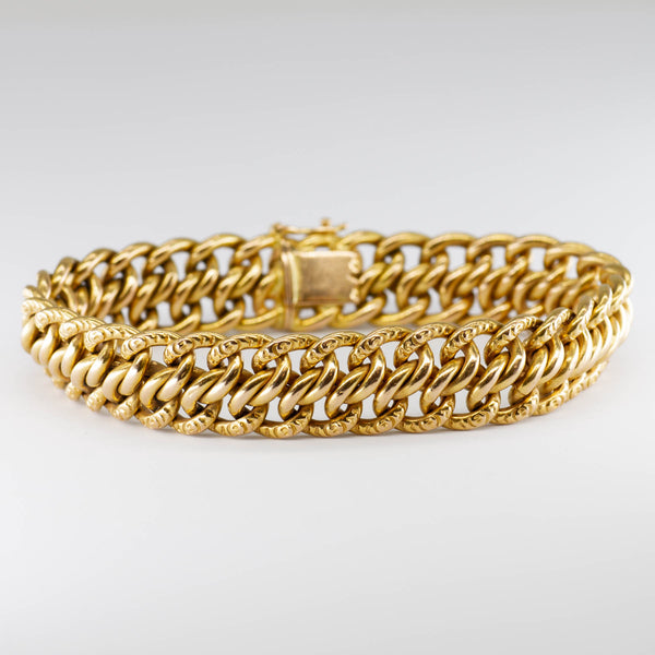Vintage French Hallmarked 18k Gold Bracelet | 7