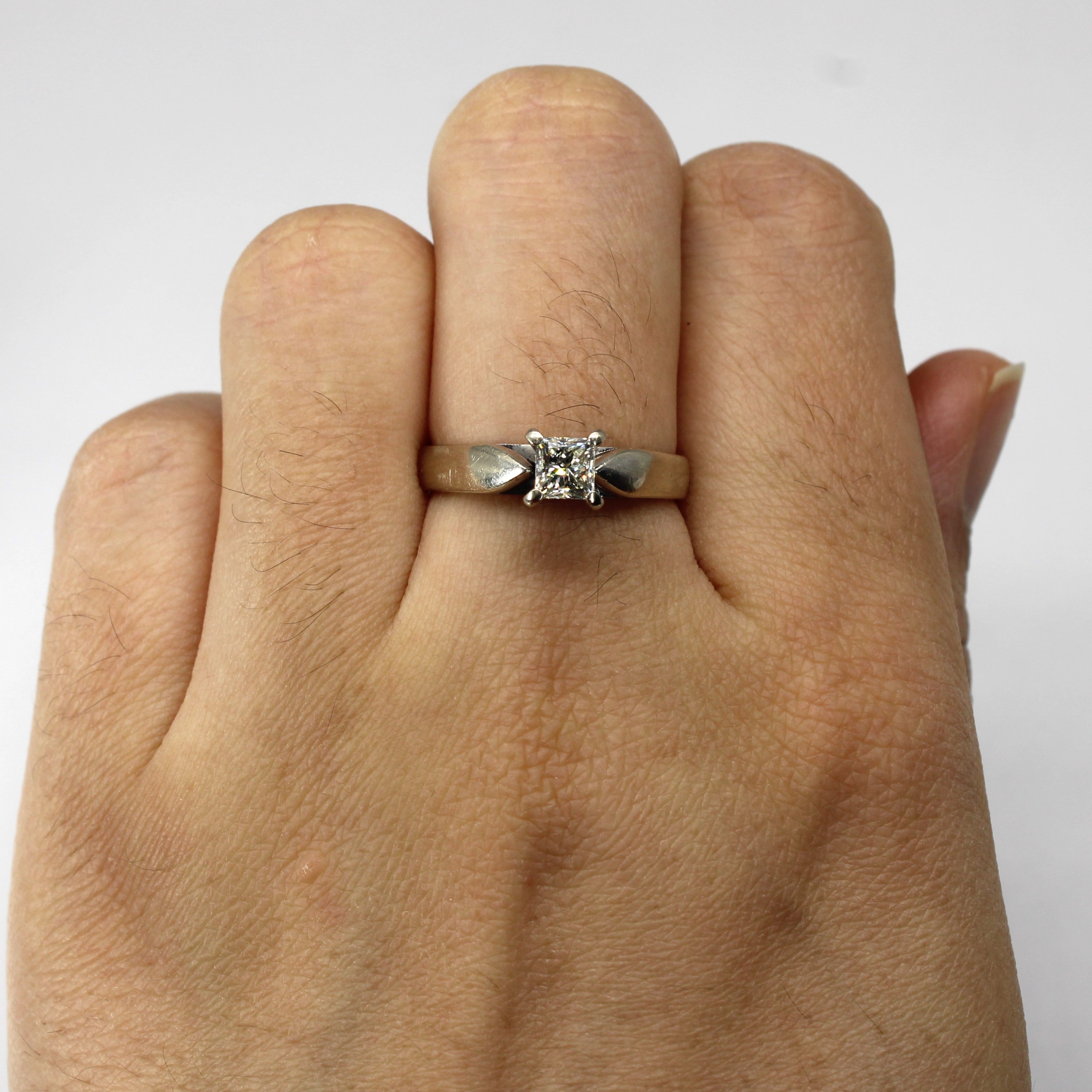 Solitaire Princess Canadian Diamond Engagement Ring | 0.50ct VS2 H/I | SZ 6.75 |