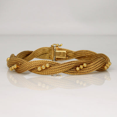 18k Yellow Gold Woven Bracelet | 7.5