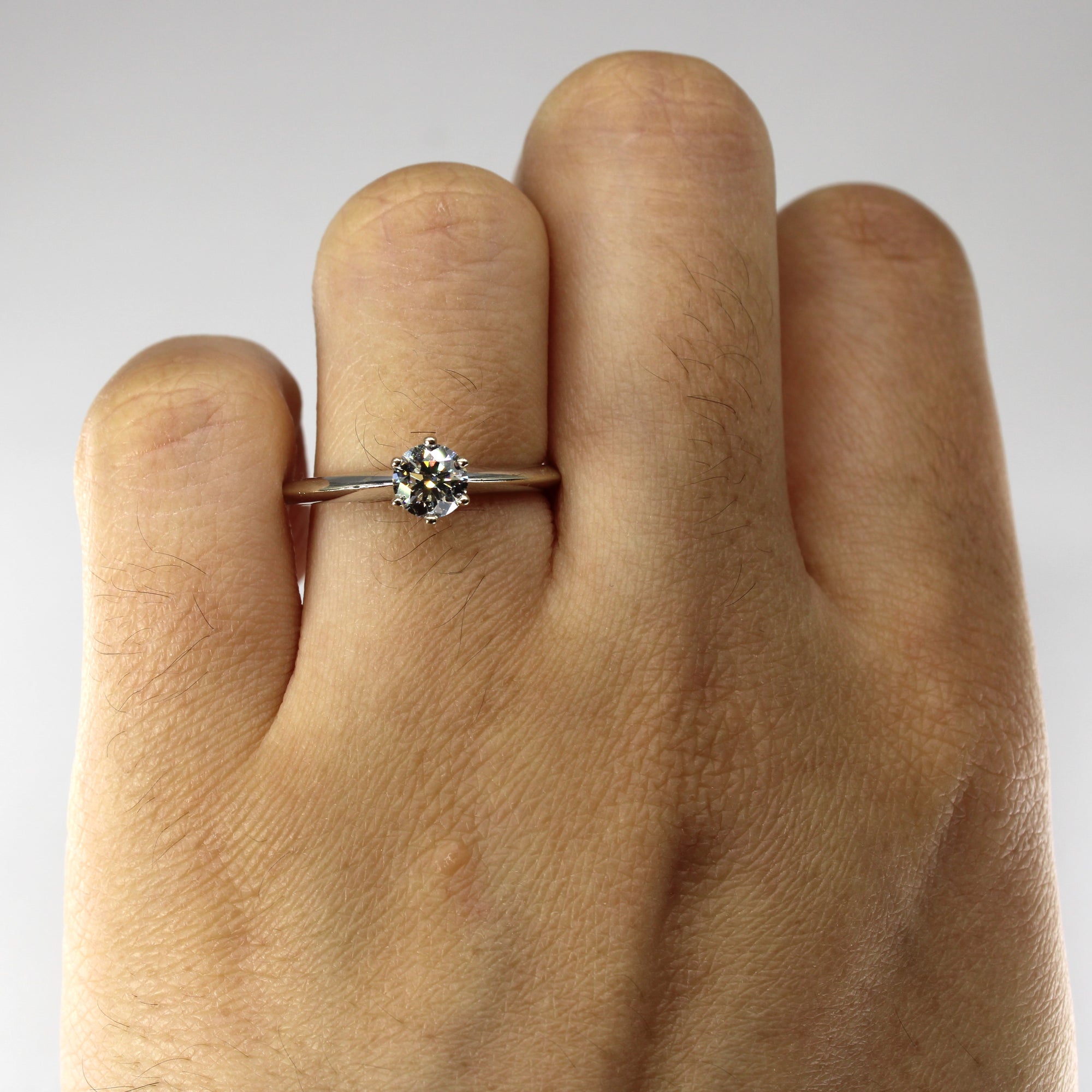 Six Prong Solitaire Diamond Ring | 0.50ct VS2 J | SZ 6.5 |