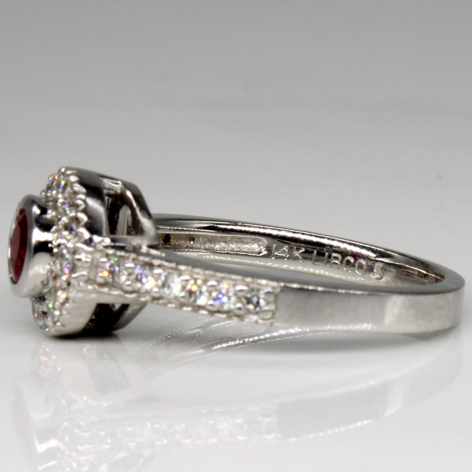 Ruby & Diamond Halo Set Ring | 0.27ct, 0.20ctw | SZ 6.5 |