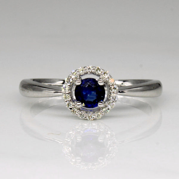 Sapphire & Diamond Halo Ring | 0.26ct, 0.07ctw | SZ 6.25 |