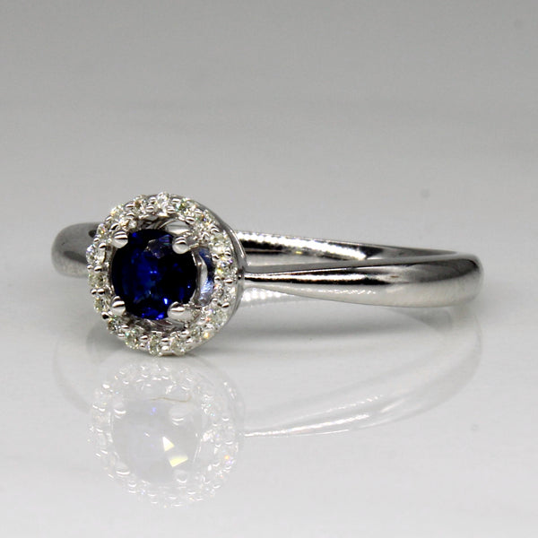 Sapphire & Diamond Halo Ring | 0.26ct, 0.07ctw | SZ 6.25 |