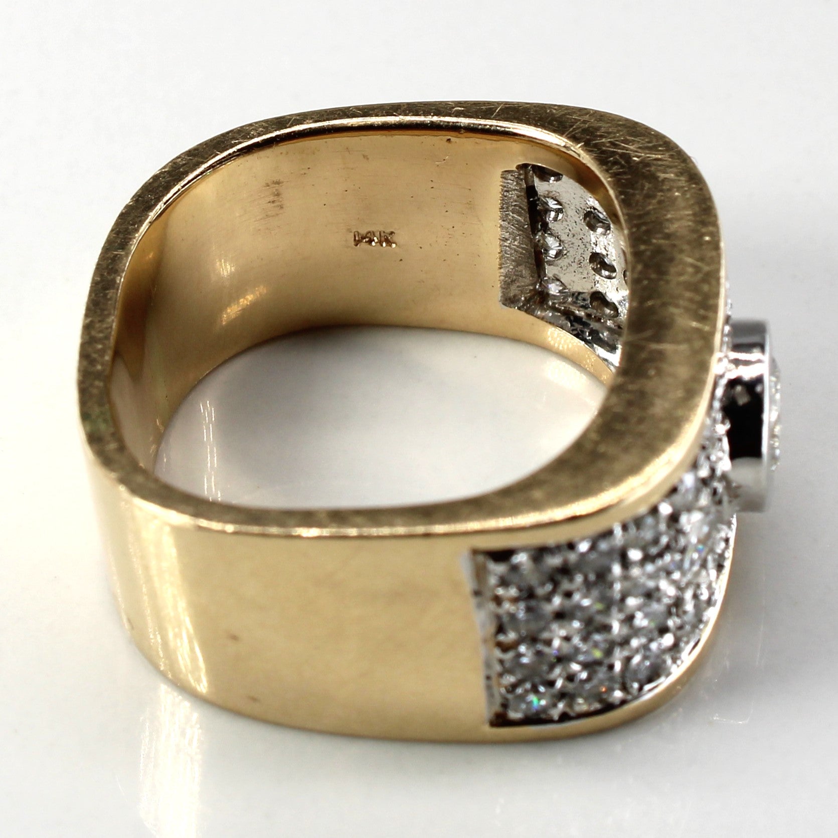 Bague large en or sertie de diamants | 1,88 ct VS2 G/H | Taille 8,75 |