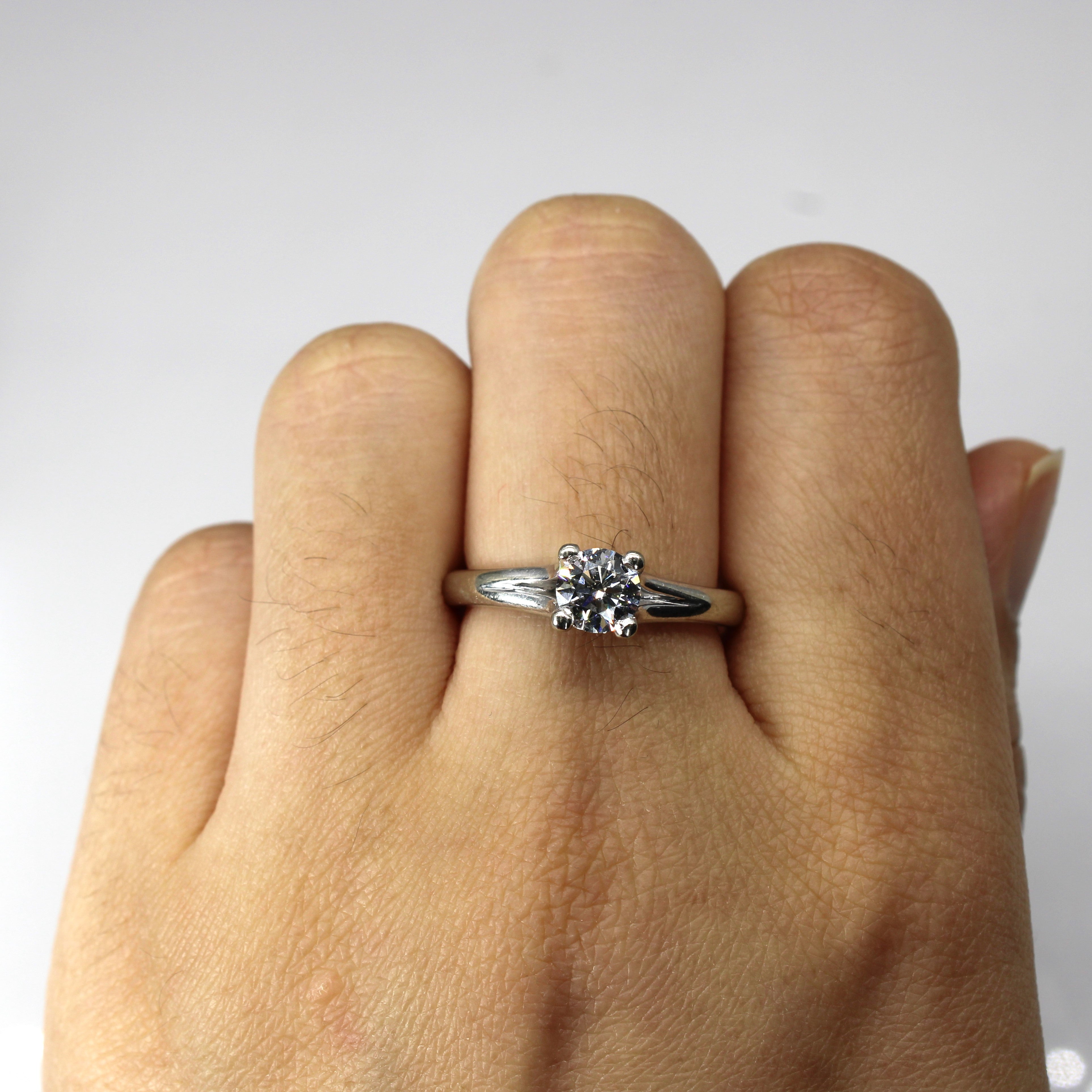 Cathedral Set Canadian Diamond Engagement Ring | 0.74ctw SI1 I | SZ 7.5 |
