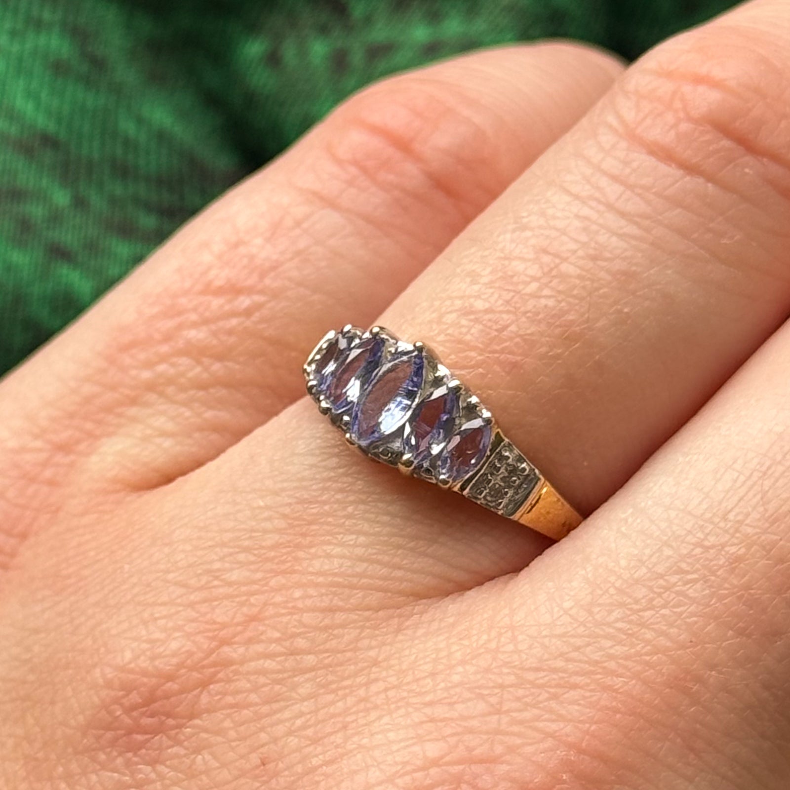 Tanzanite Marquise & Diamond Ring | 0.50ctw, 0.02ctw | SZ 5.75 |