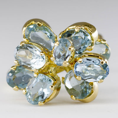 18k Yellow Gold Aquamarine Ring | 2.98ctw | SZ 7.5
