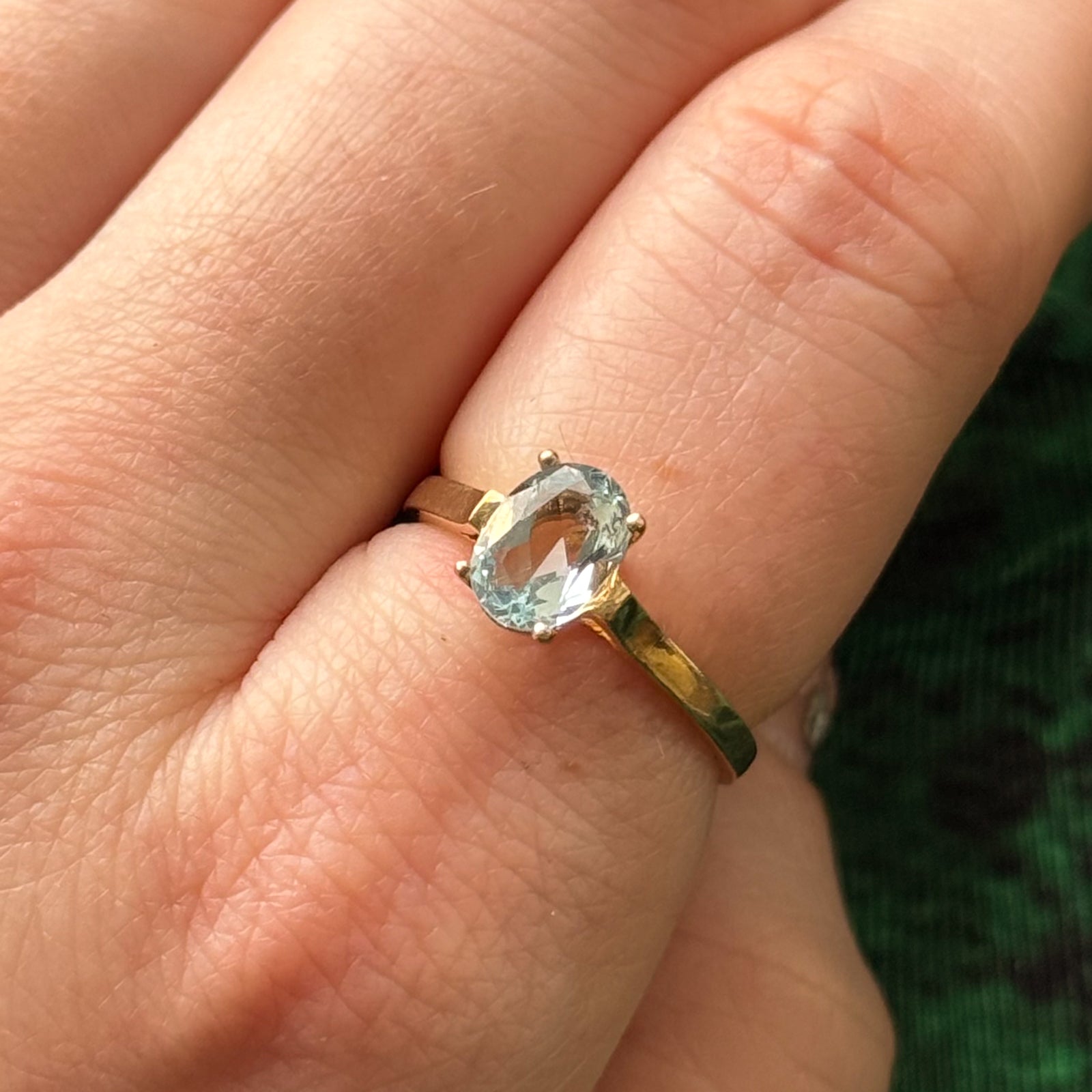 Bague en aigue-marine | 0,70 ct | Taille 6,75 | 
