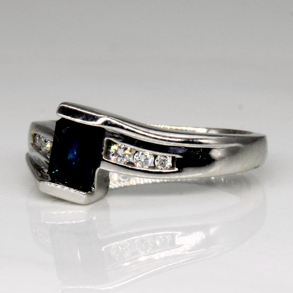 Diamond & Sapphire Bypass Ring | 0.08ctw, 0.07ct | SZ 6.25 |
