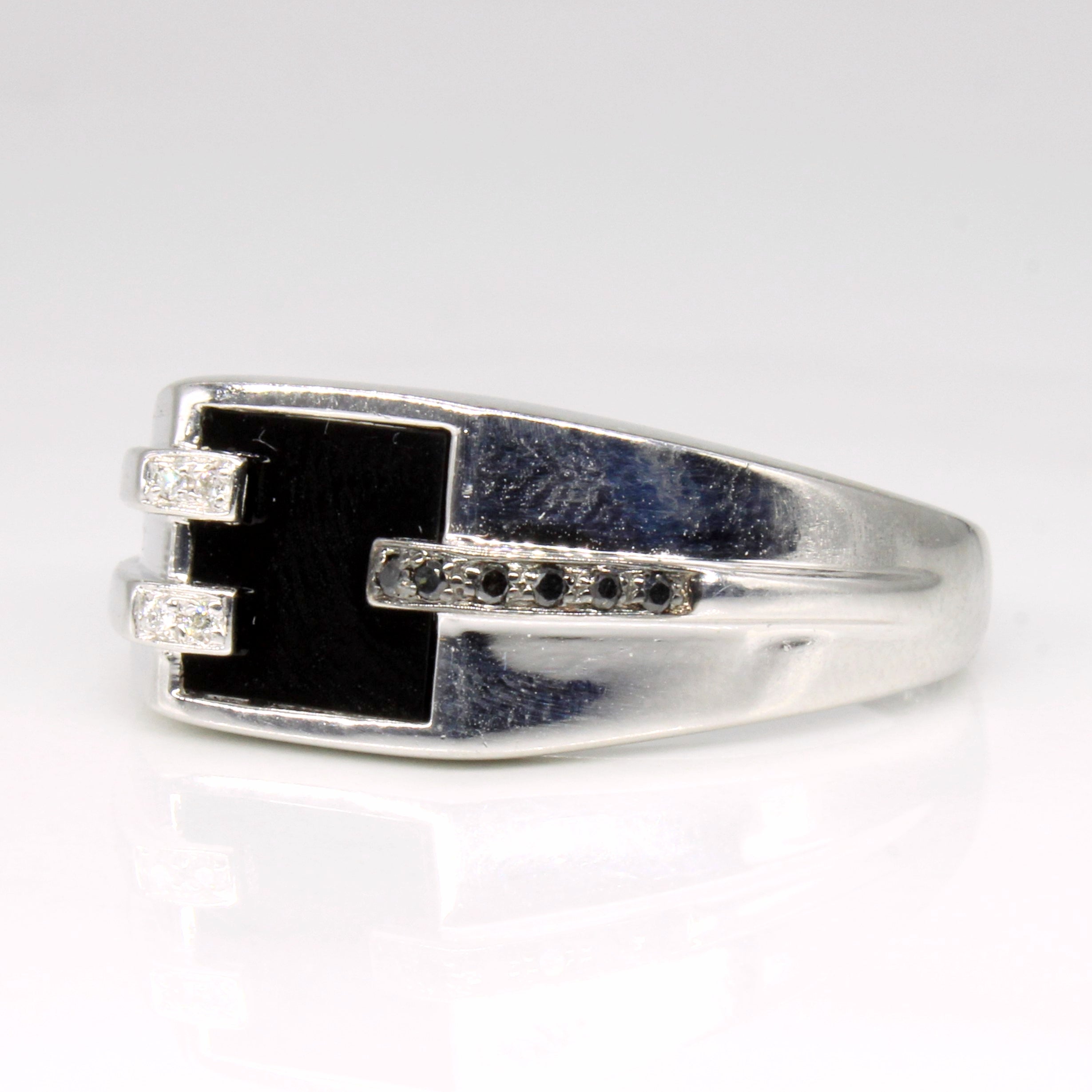 Onyx & Diamond Cocktail Ring | 1.00ct, 0.05ctw | SZ 11.5 |