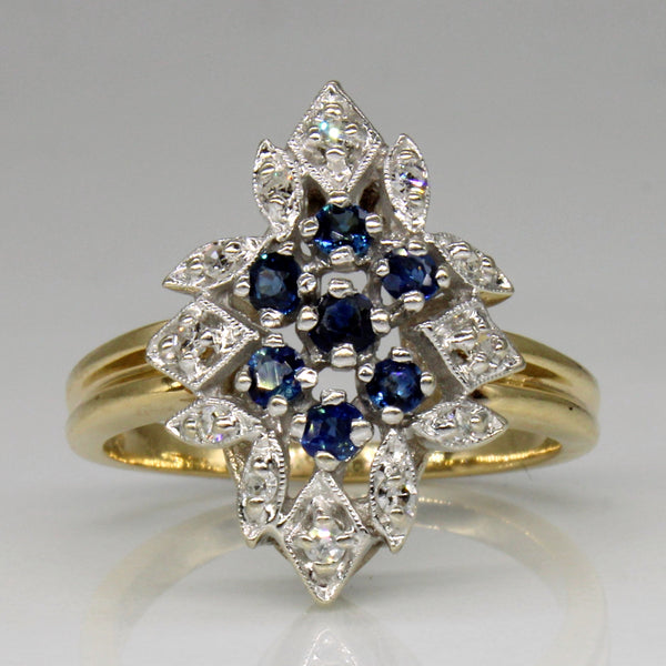 Sapphire & Diamond Cocktail Ring | 0.22ctw, 0.12ctw | SZ 7.25 |