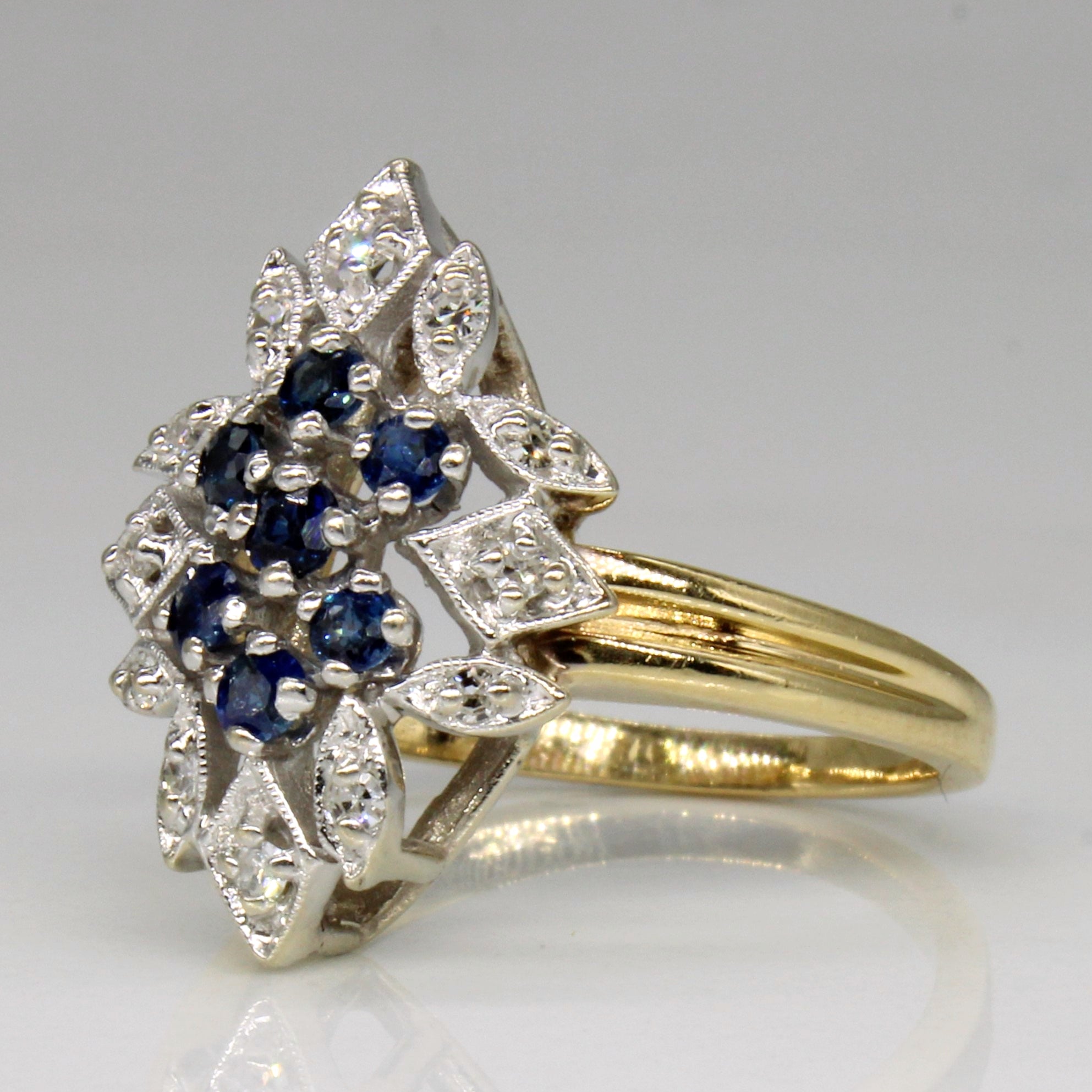 Sapphire & Diamond Cocktail Ring | 0.22ctw, 0.12ctw | SZ 7.25 |