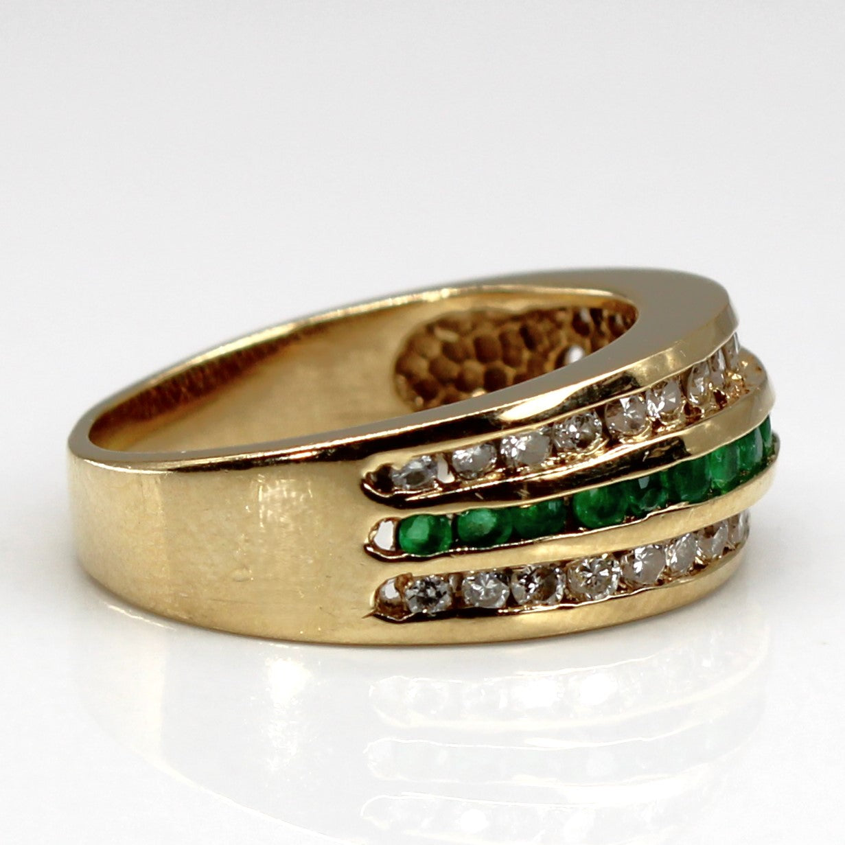 Channel Set Diamond & Emerald Ring | 0.30ctw | 0.15ctw | SZ 5.25 |