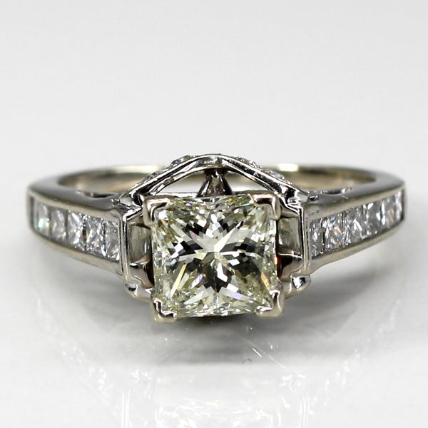 High Set Princess Diamond Engagement Ring | 1.76ctw | SZ 5.5 |