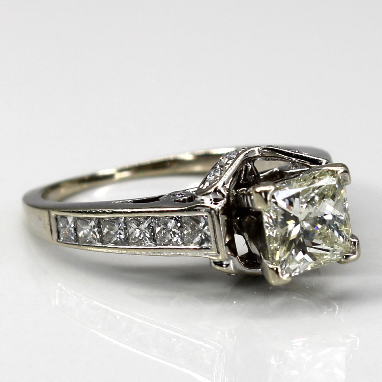 High Set Princess Diamond Engagement Ring | 1.76ctw SI1 K | SZ 5.5 |