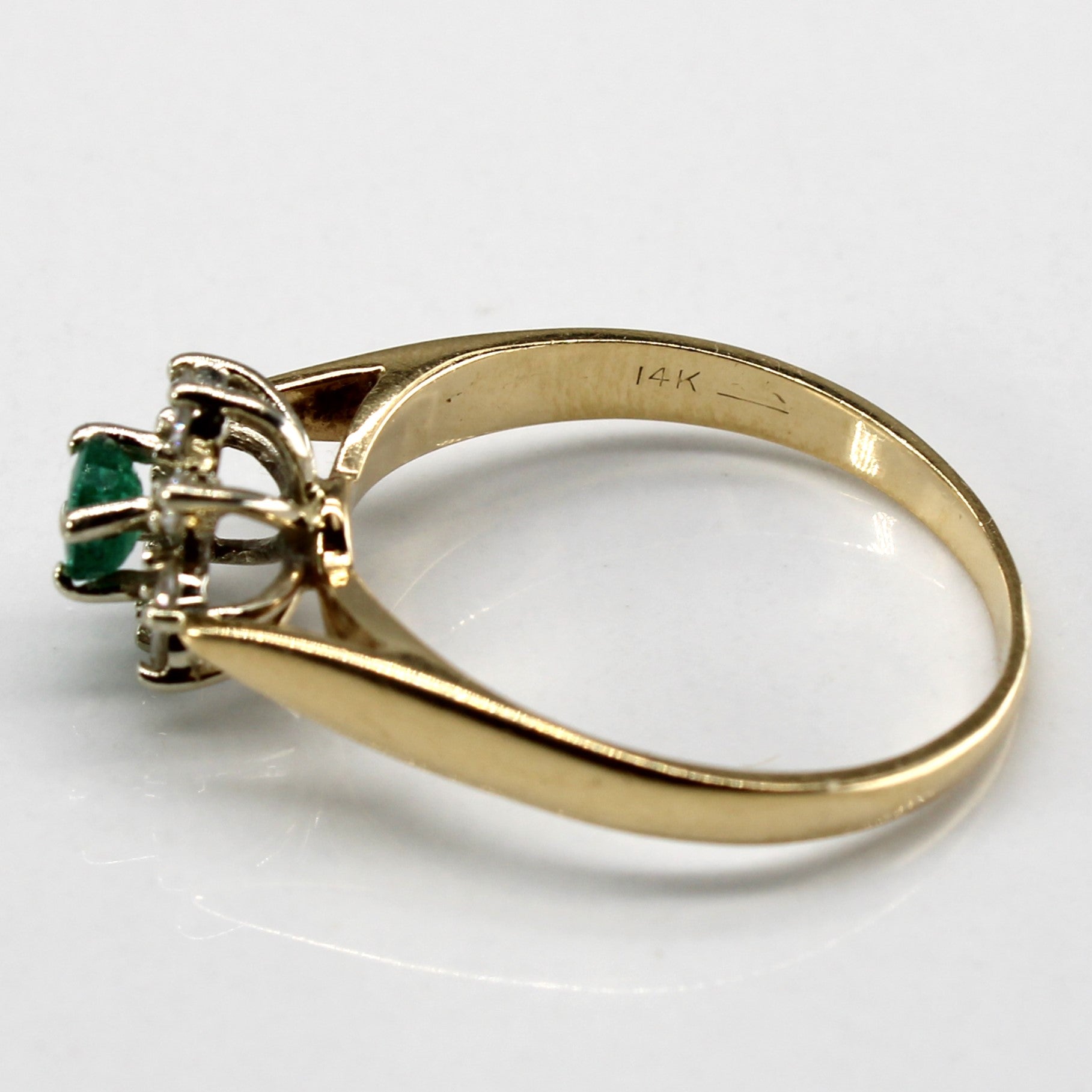 Emerald & Diamond Cocktail Ring | 0.20ctw | 0.16ctw | SZ 7 |