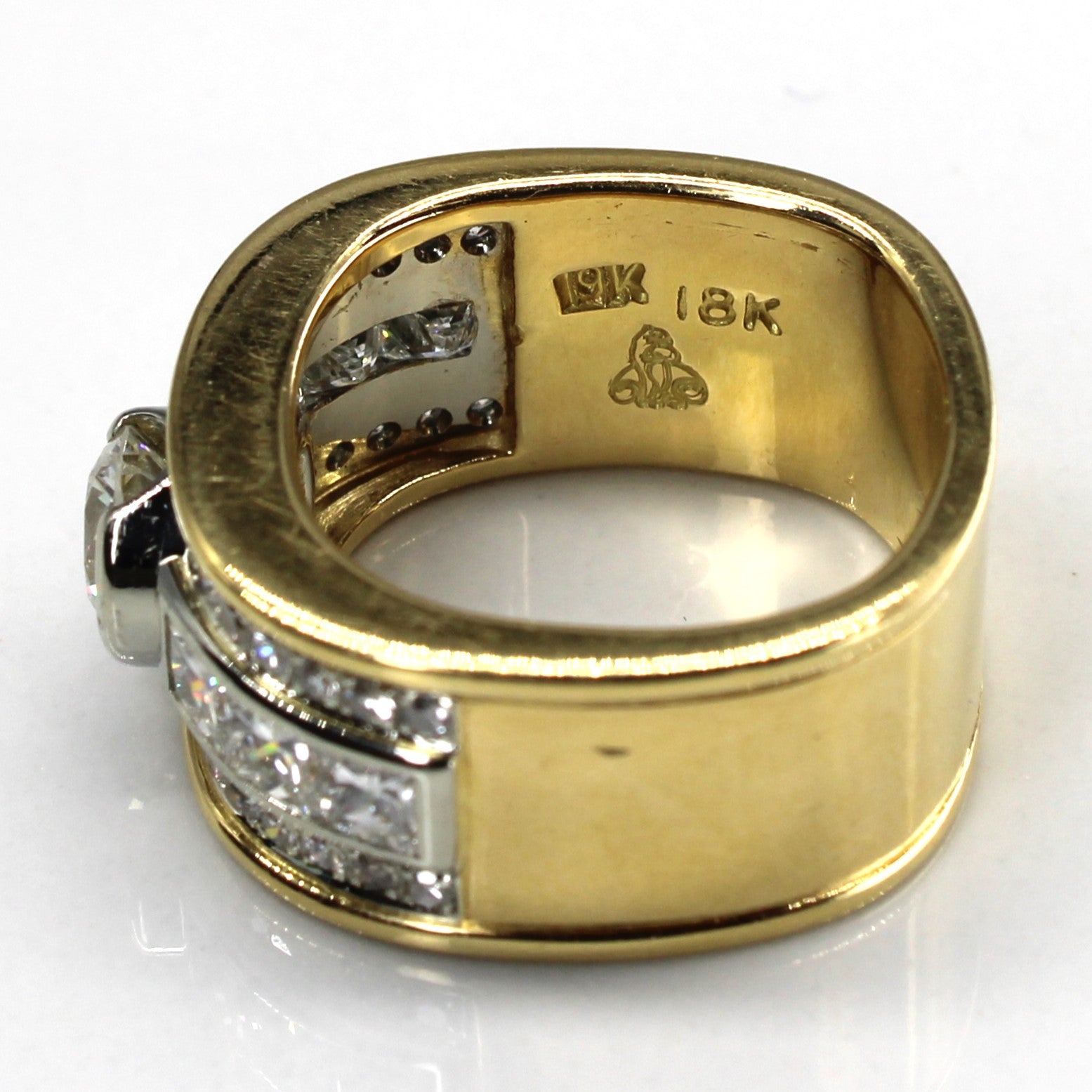Bezel Diamond Wide Gold Ring | 2.01ctw | SZ 5.25 |