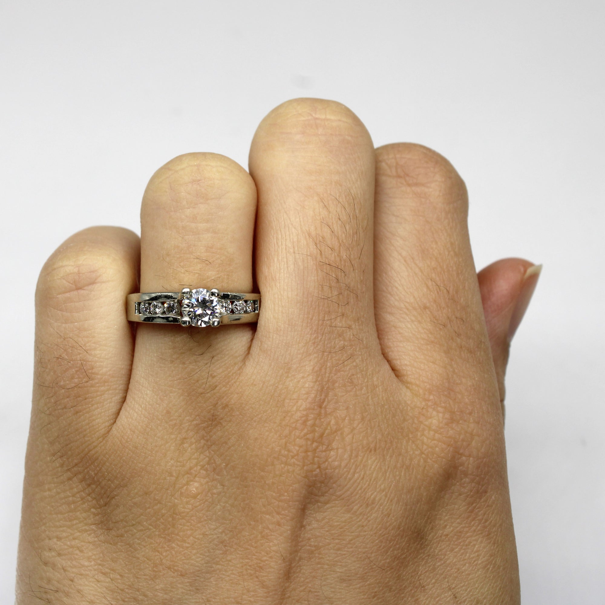 Solitaire with Accents Diamond Ring | 0.78ctw | SZ 6.5 |