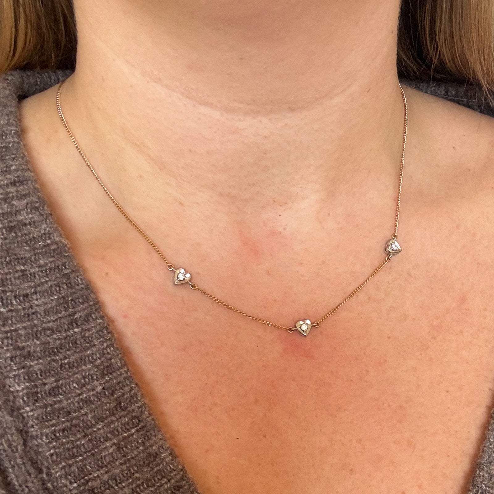 Diamond Heart Pendant Necklace | 0.14ctw | 17.5" |