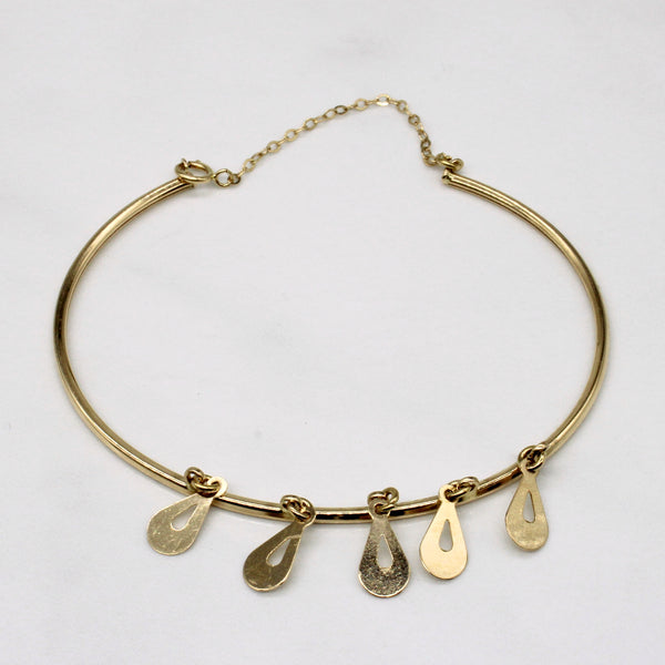 18k Yellow Gold Teardrop Charm Bracelet | 6.5