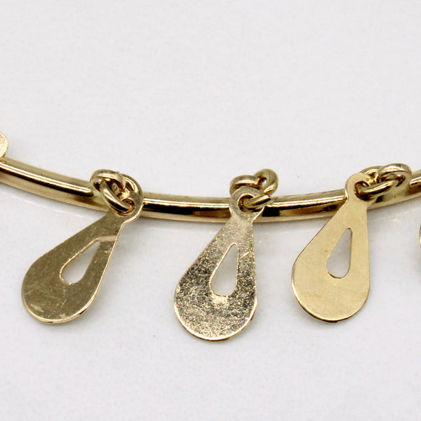 18k Yellow Gold Teardrop Charm Bracelet | 6.5