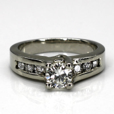 Solitaire with Accents Diamond Ring | 0.78ctw SI1/SI2 H/I | SZ 6.5 |