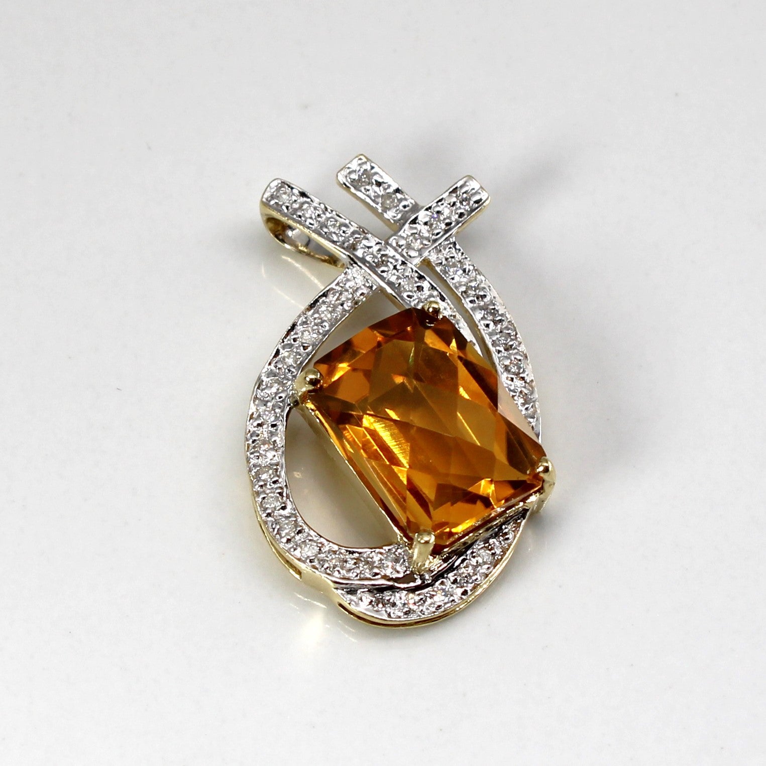 Citrine & Diamond Pendant | 4.00ct | 0.12ctw |