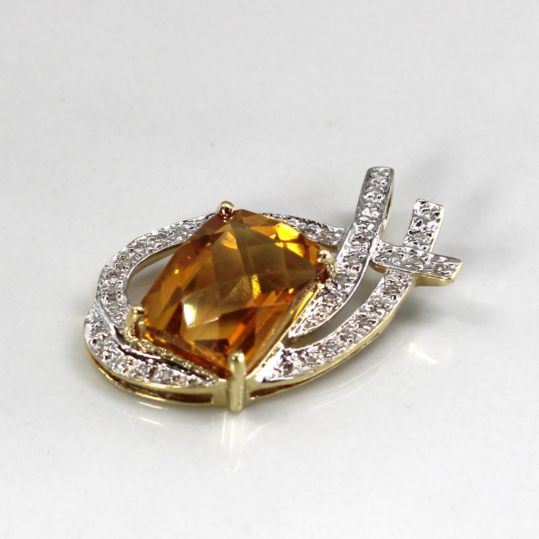 Citrine & Diamond Pendant | 4.00ct | 0.12ctw |