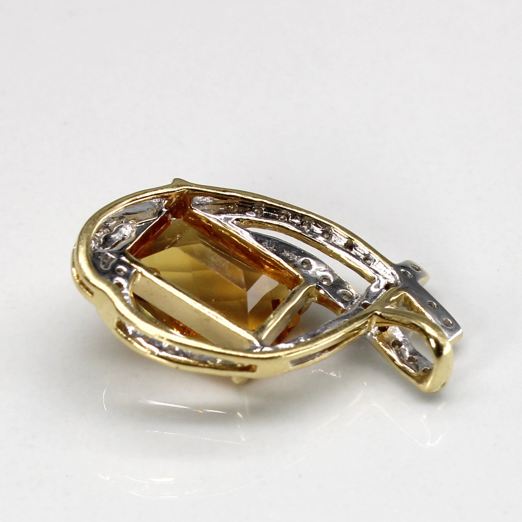 Citrine & Diamond Pendant | 4.00ct | 0.12ctw |