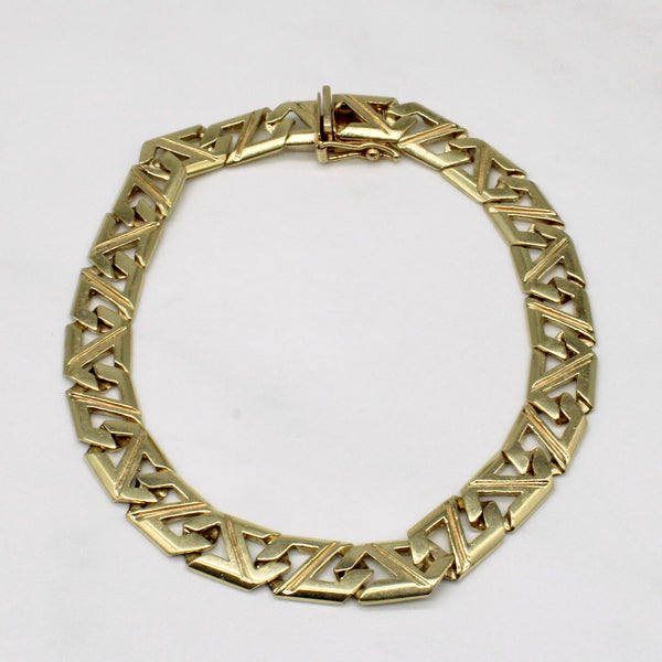 14k Yellow Gold Unique Link Bracelet | 8.25